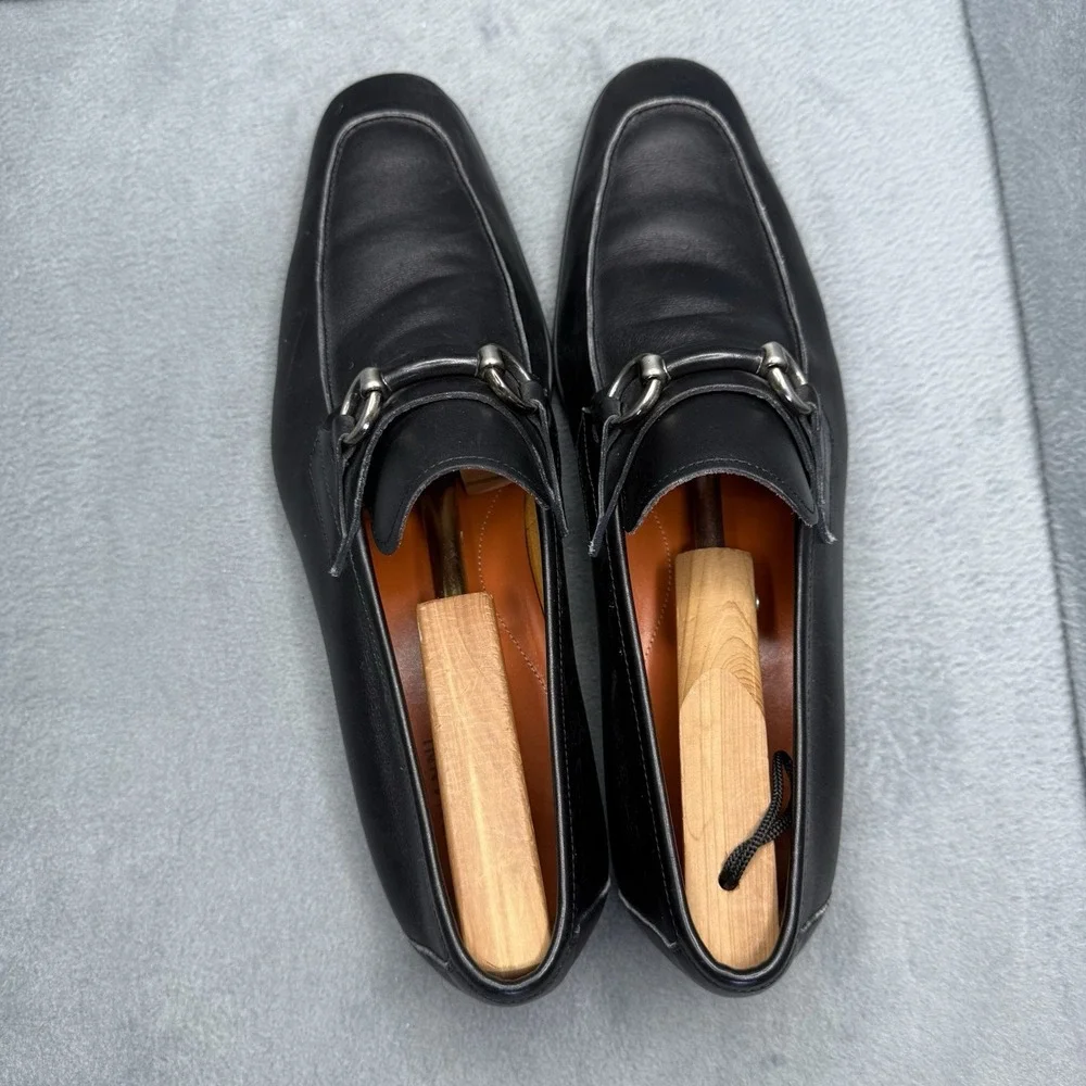 Magnanni 16492 Horsebit Loafers Men's 11.5 M Black Leather Dress Shoes